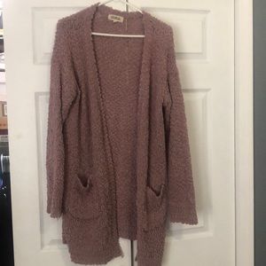 Mauve Pocket Cardigan